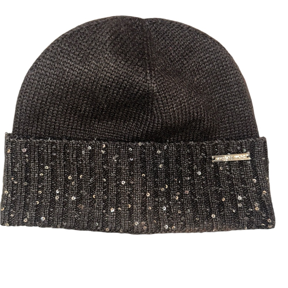 Michael Kors Black Beanie with sparkly sequins detailing